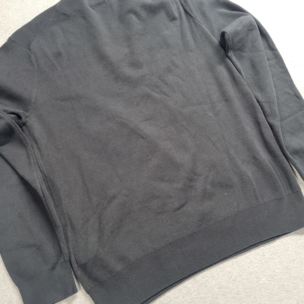 Polo Ralph Lauren Sweater Mens Black Size Large Pima Cotton Purple Pony V Neck - Picture 12 of 12